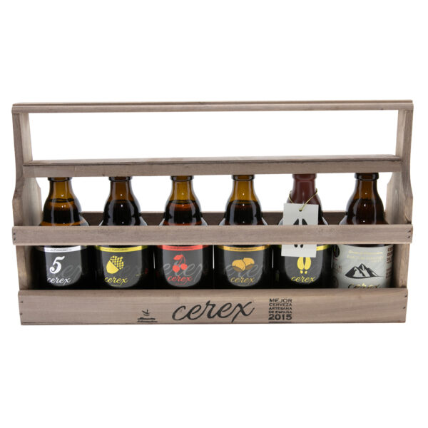 Cerveza cerex caja madera 6 sabores