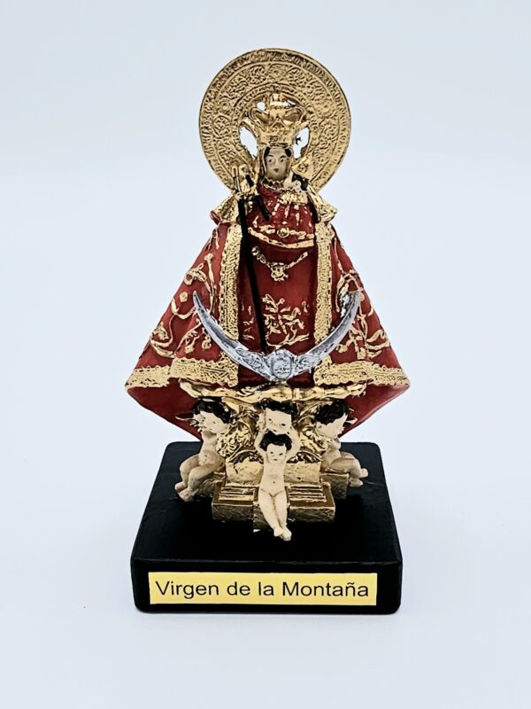 FIGURA VIRGEN DE LA MONTAÑA CON MANTO ROJO