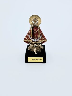 FIGURA VIRGEN DE LA MONTAÑA 9CM CON MANTO ROJO